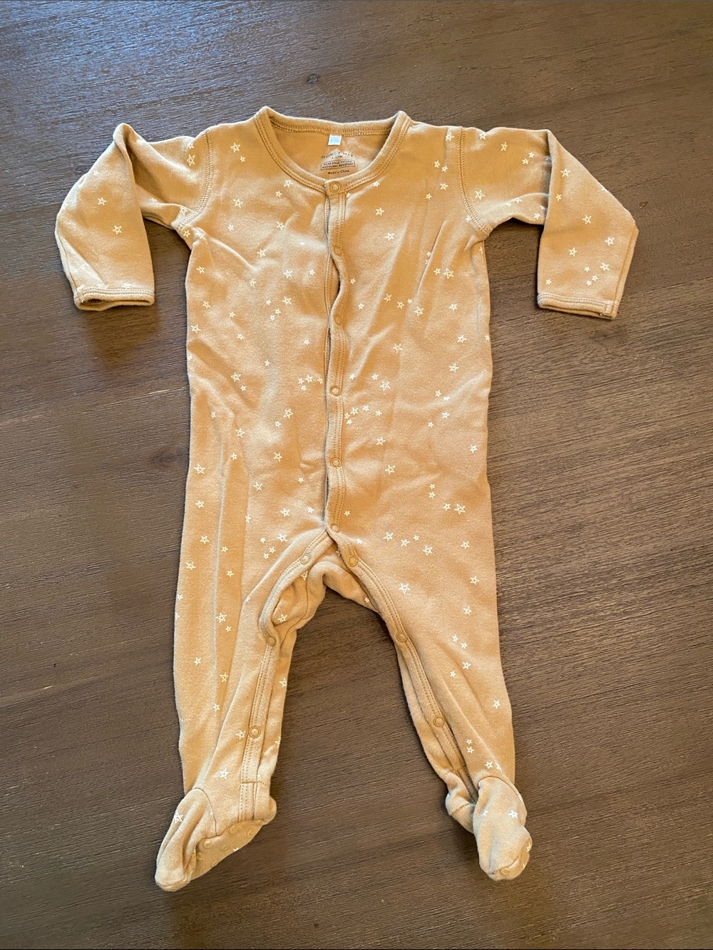 Quincy Mae Mustard Star Footed One-Piece